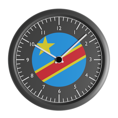 Horloge murale avec le drapeau de la République Démocratique du Congo  3D Icon