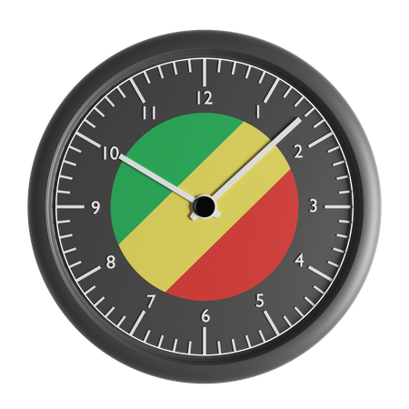 Horloge murale avec le drapeau de la République du Congo  3D Icon