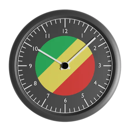 Horloge murale avec le drapeau de la République du Congo  3D Icon