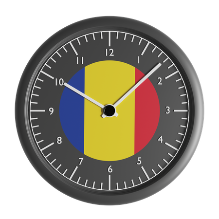 Horloge murale avec le drapeau de la Roumanie  3D Icon