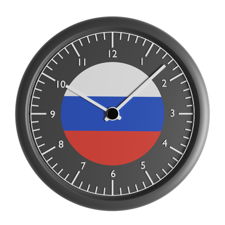 Horloge murale avec le drapeau de la Russie  3D Icon