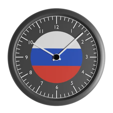 Horloge murale avec le drapeau de la Russie  3D Icon