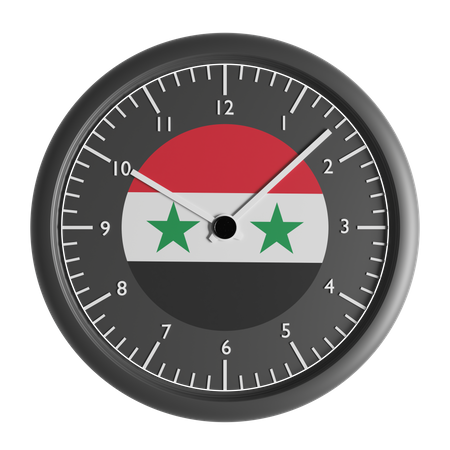 Horloge murale avec le drapeau de la Syrie  3D Icon