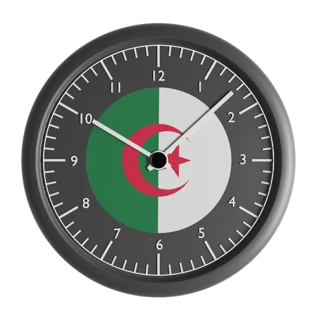Horloge murale avec le drapeau de l'Algérie  3D Icon