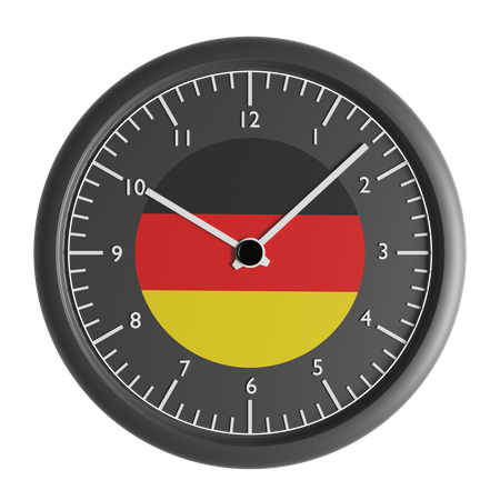 Horloge murale avec le drapeau de l'Allemagne  3D Icon