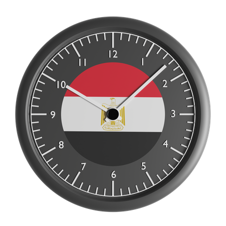 Horloge murale avec le drapeau de l'Egypte  3D Icon