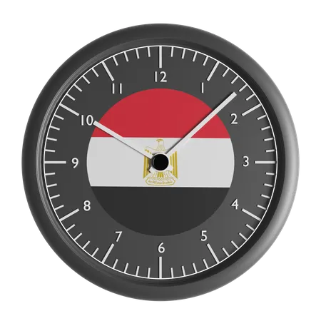 Horloge murale avec le drapeau de l'Egypte  3D Icon