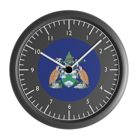 Horloge murale avec le drapeau de l'île de l'Ascension  3D Icon