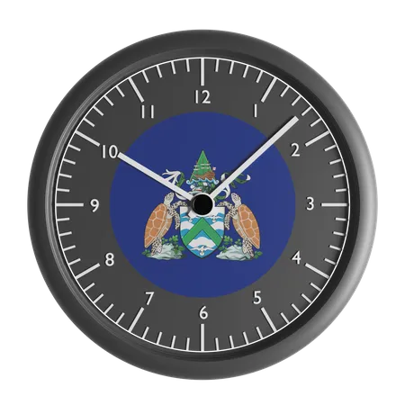 Horloge murale avec le drapeau de l'île de l'Ascension  3D Icon