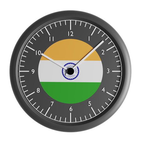 Horloge murale avec le drapeau de l'Inde  3D Icon