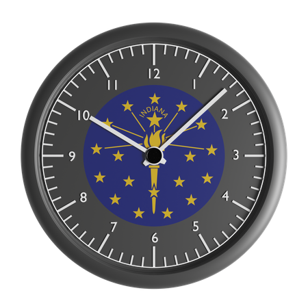 Horloge murale avec le drapeau de l'Indiana  3D Icon