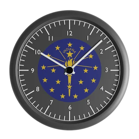 Horloge murale avec le drapeau de l'Indiana  3D Icon