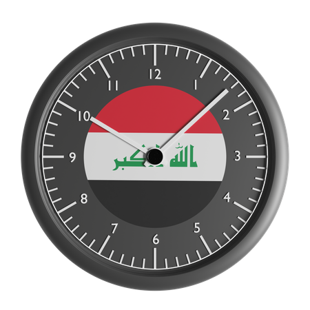 Horloge murale avec le drapeau de l'Irak  3D Icon