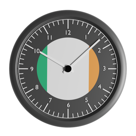 Horloge murale avec le drapeau de l'Irlande  3D Icon