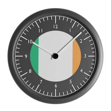 Horloge murale avec le drapeau de l'Irlande  3D Icon