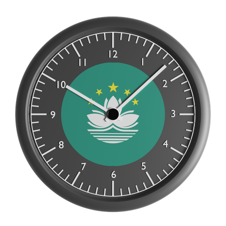 Horloge murale avec le drapeau de Macao  3D Icon