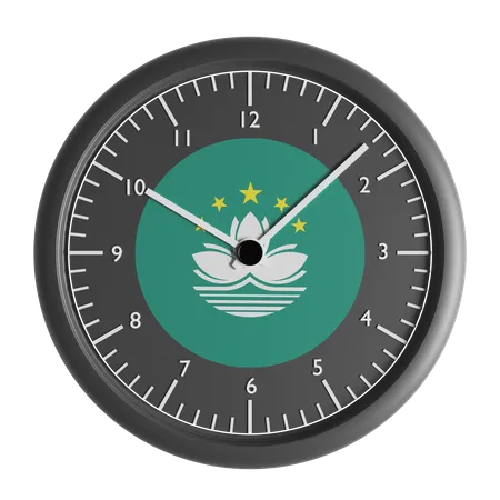 Horloge murale avec le drapeau de Macao  3D Icon