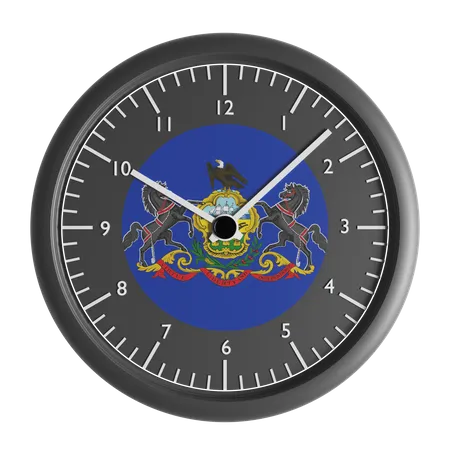 Horloge murale avec le drapeau de la Pennsylvanie  3D Icon