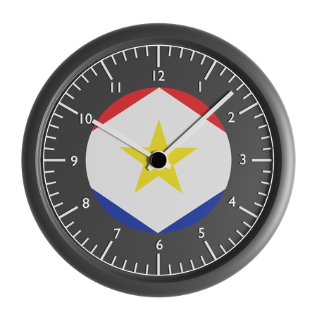 Horloge murale avec le drapeau de Saba  3D Icon