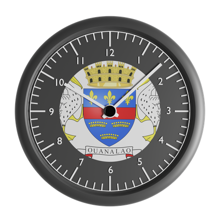 Horloge murale avec le drapeau de Saint Barthélemy  3D Icon