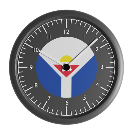 Horloge murale avec le drapeau de Saint-Martin  3D Icon