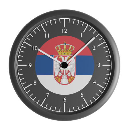 Horloge murale avec le drapeau de la Serbie  3D Icon