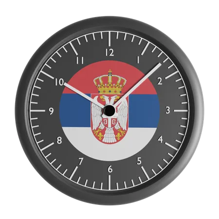 Horloge murale avec le drapeau de la Serbie  3D Icon