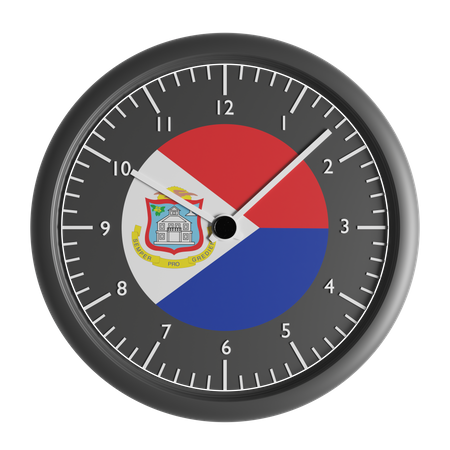 Horloge murale avec le drapeau de Sint Maarten  3D Icon