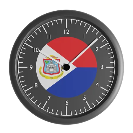 Horloge murale avec le drapeau de Sint Maarten  3D Icon