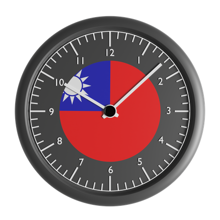 Horloge murale avec le drapeau de la République de Chine de Taiwan  3D Icon