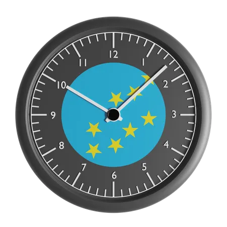 Horloge murale avec le drapeau de Tuvalu  3D Icon