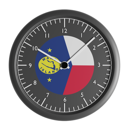 Horloge murale avec le drapeau de Wake Island  3D Icon
