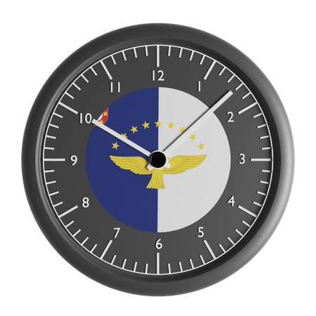 Horloge murale avec le drapeau des Açores  3D Icon