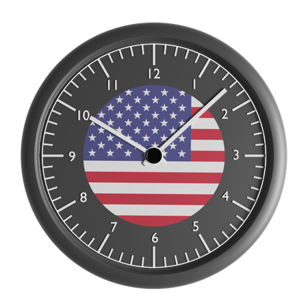 Horloge murale avec le drapeau des États-Unis  3D Icon