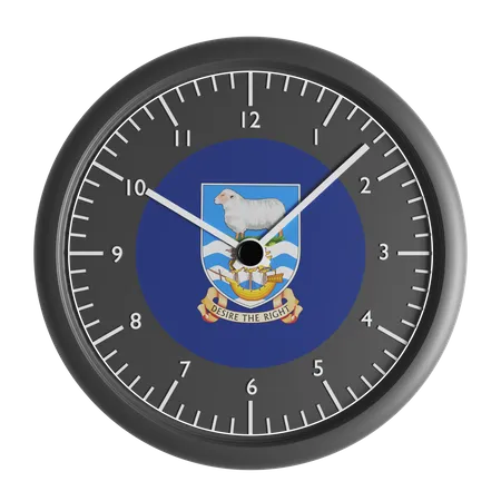 Horloge murale avec le drapeau des îles Falkland  3D Icon