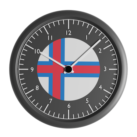 Horloge murale avec le drapeau des Îles Féroé  3D Icon