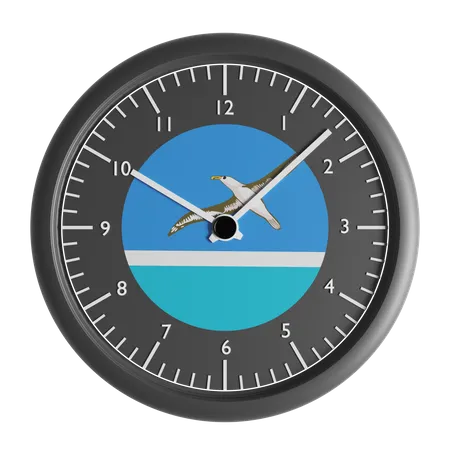 Horloge murale avec le drapeau des îles Midway  3D Icon