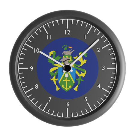 Horloge murale avec le drapeau des îles Pitcairn  3D Icon