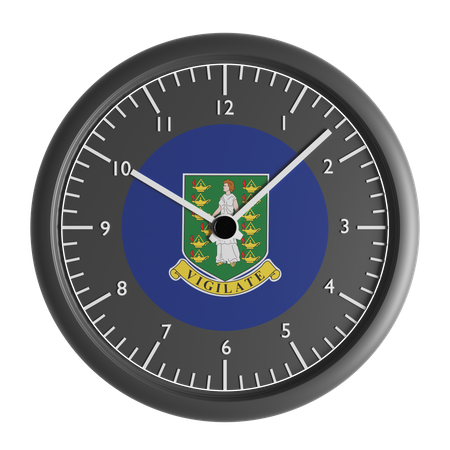 Horloge murale avec le drapeau des îles Vierges britanniques  3D Icon