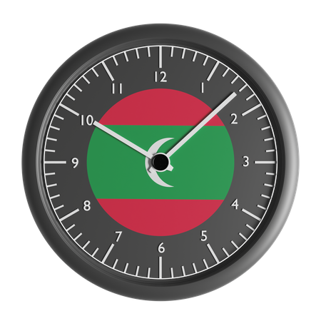 Horloge murale avec le drapeau des Maldives  3D Icon