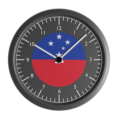 Horloge murale avec le drapeau des Samoa  3D Icon