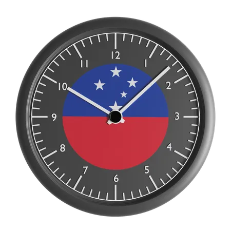 Horloge murale avec le drapeau des Samoa  3D Icon