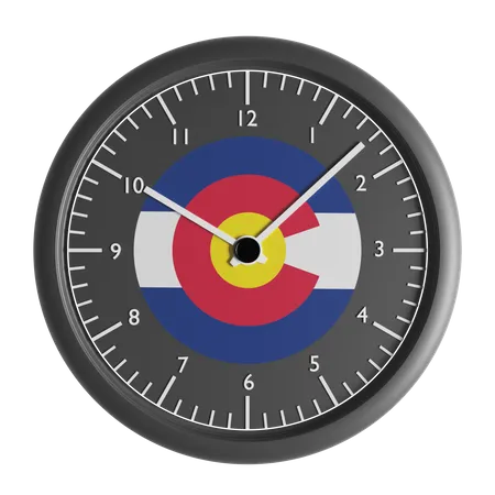 Horloge murale avec le drapeau du Colorado  3D Icon