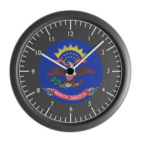 Horloge murale avec le drapeau du Dakota du Nord  3D Icon