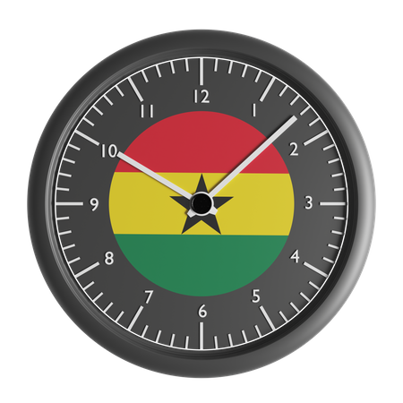 Horloge murale avec le drapeau du Ghana  3D Icon