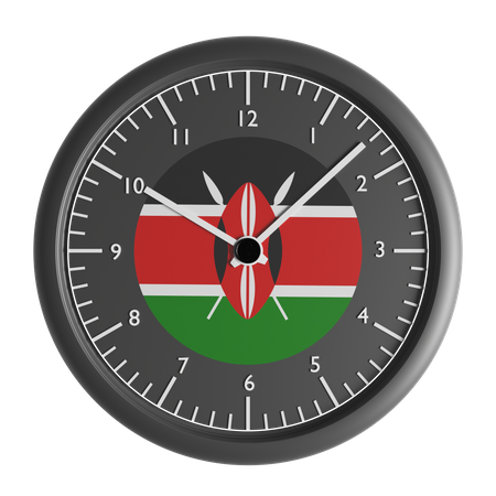 Horloge murale avec le drapeau du Kenya  3D Icon