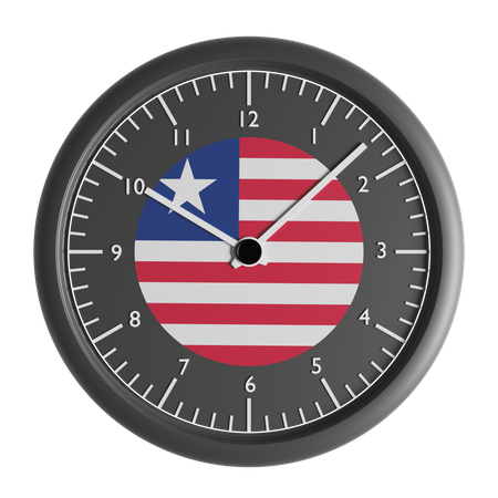 Horloge murale avec le drapeau du Libéria  3D Icon