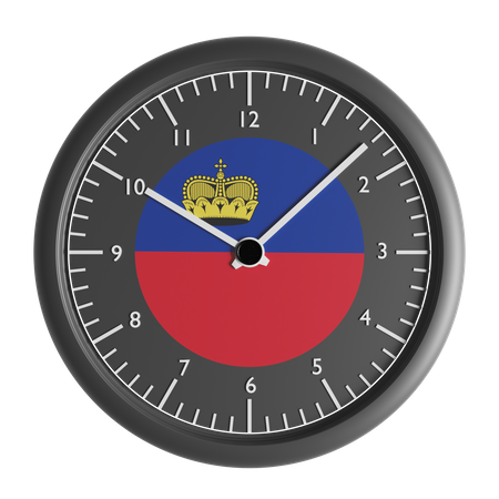 Horloge murale avec le drapeau du Liechtenstein  3D Icon