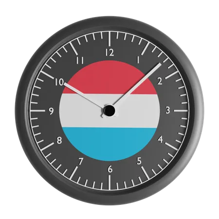 Horloge murale avec le drapeau du Luxembourg  3D Icon