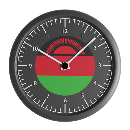 Horloge murale avec le drapeau du Malawi  3D Icon